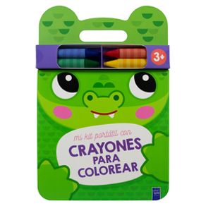 Libro infantil: Mi kit portátil con crayones para colorear: Cocodrilo